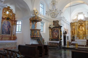 inside the Church of the Assumption, Lake Bled